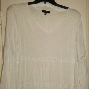 White Long Sleeve Baby Doll Top